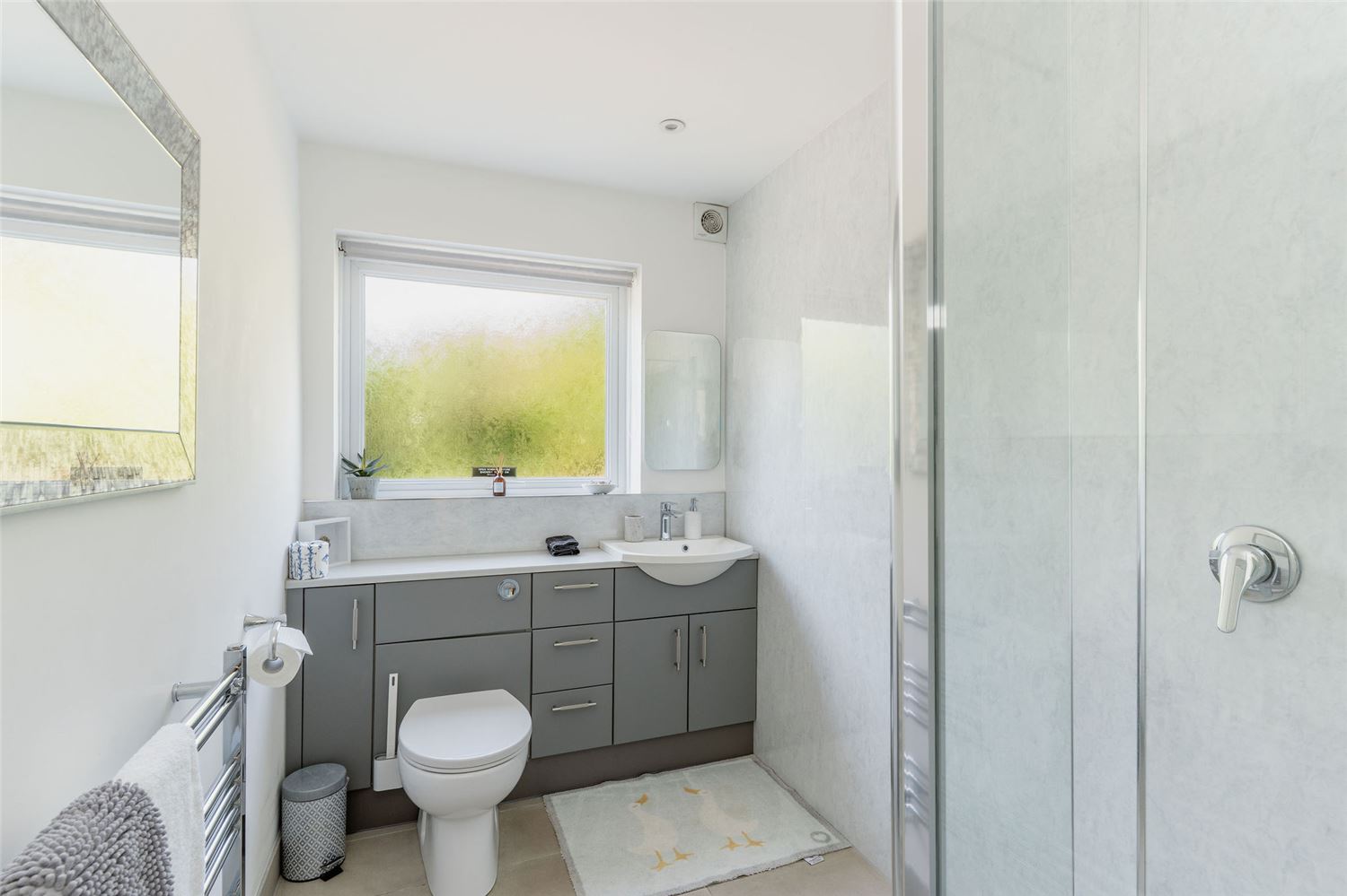 Modern bathrooms with walk in showers