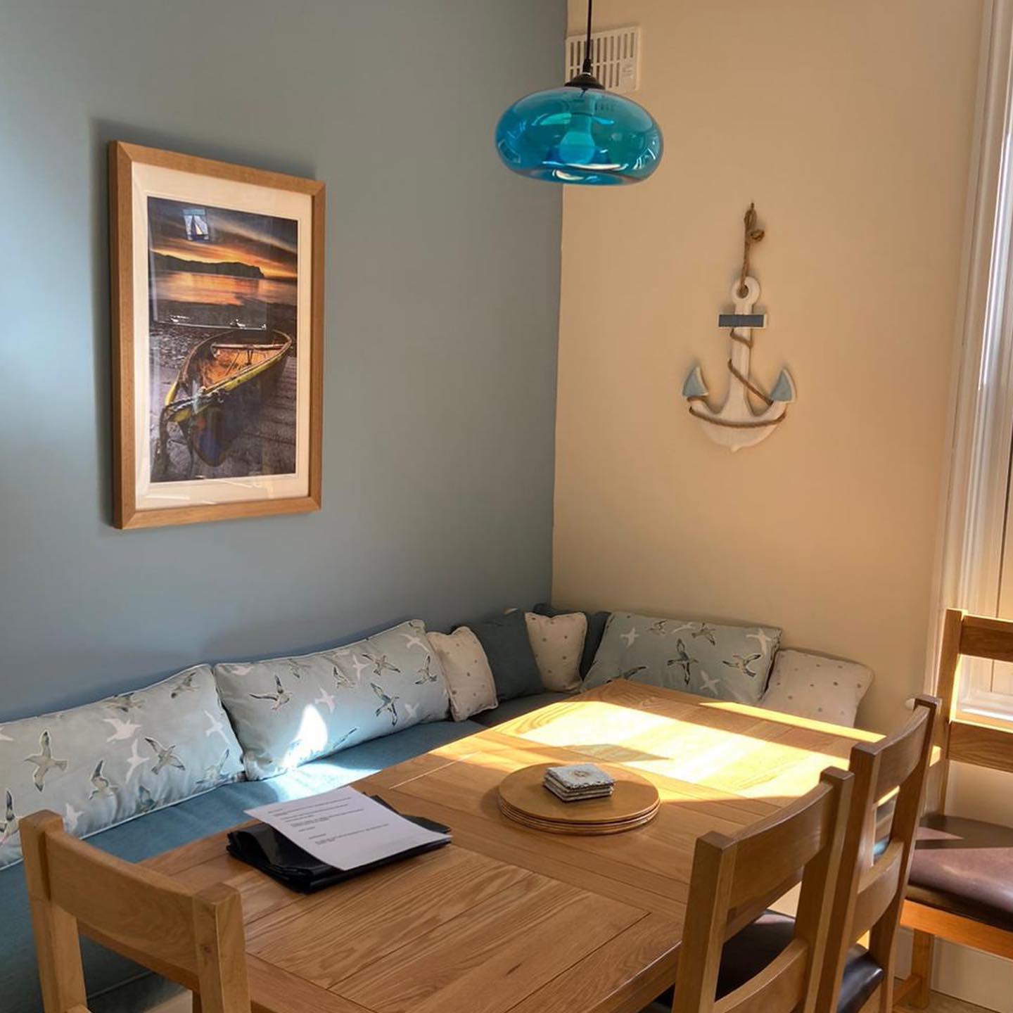 Our seaside themed dining area